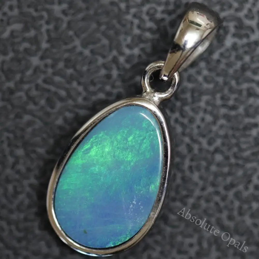 1.36 G Australian Doublet Opal With Silver Pendant: L 23.5 Mm Jewellery