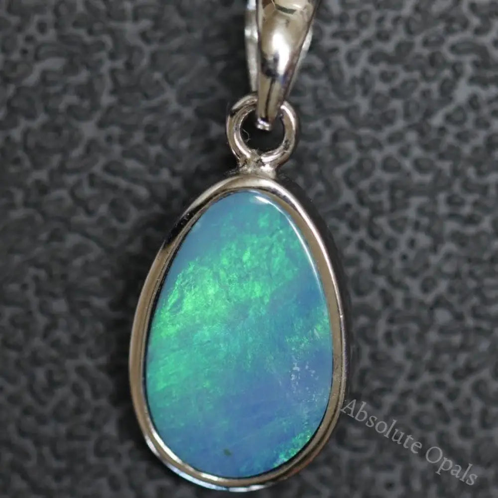 1.36 G Australian Doublet Opal With Silver Pendant: L 23.5 Mm Jewellery