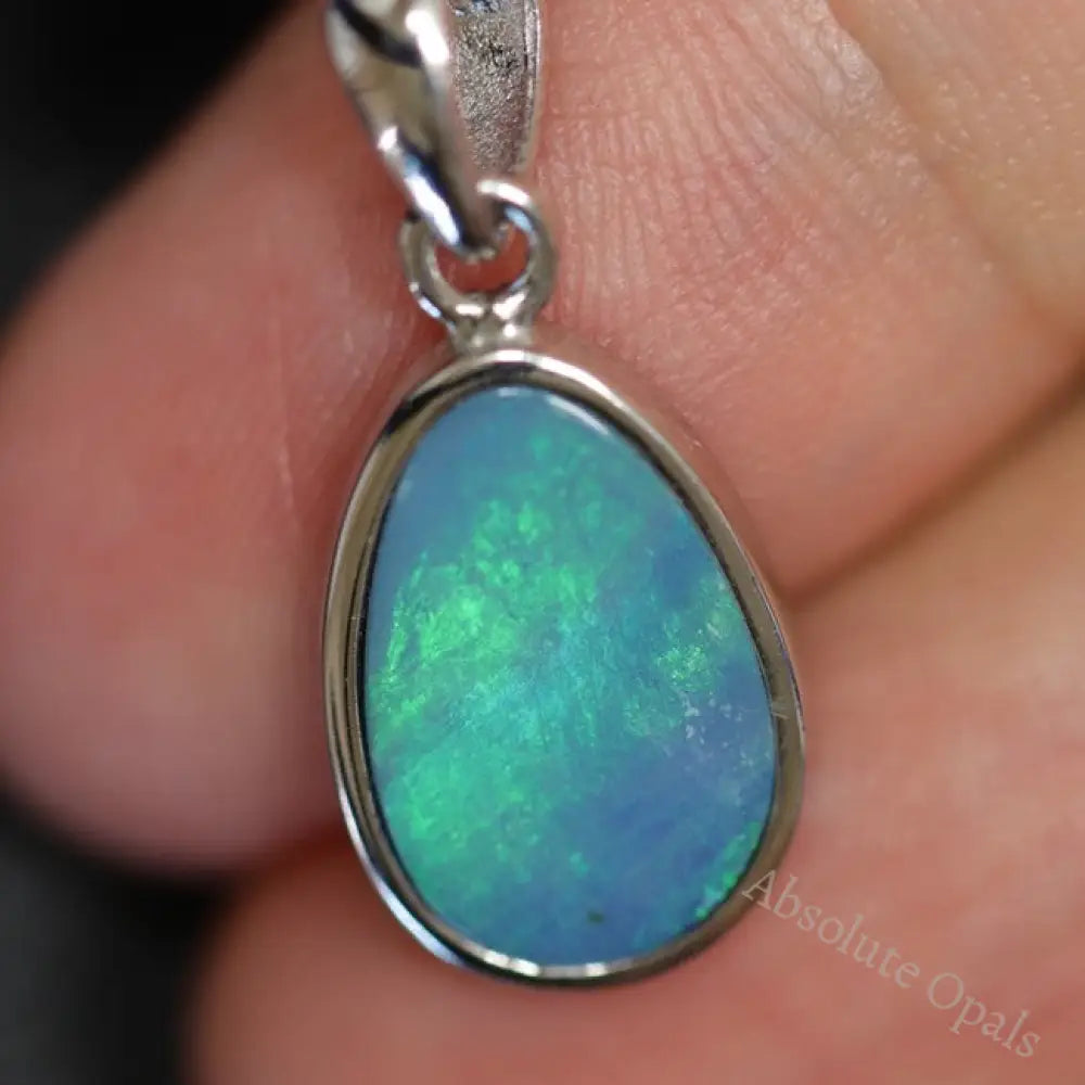 1.36 G Australian Doublet Opal With Silver Pendant: L 23.5 Mm Jewellery