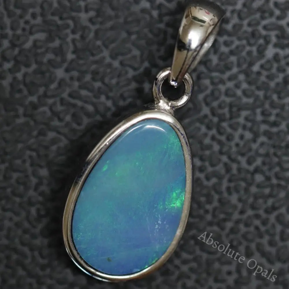 1.36 G Australian Doublet Opal With Silver Pendant: L 23.5 Mm Jewellery