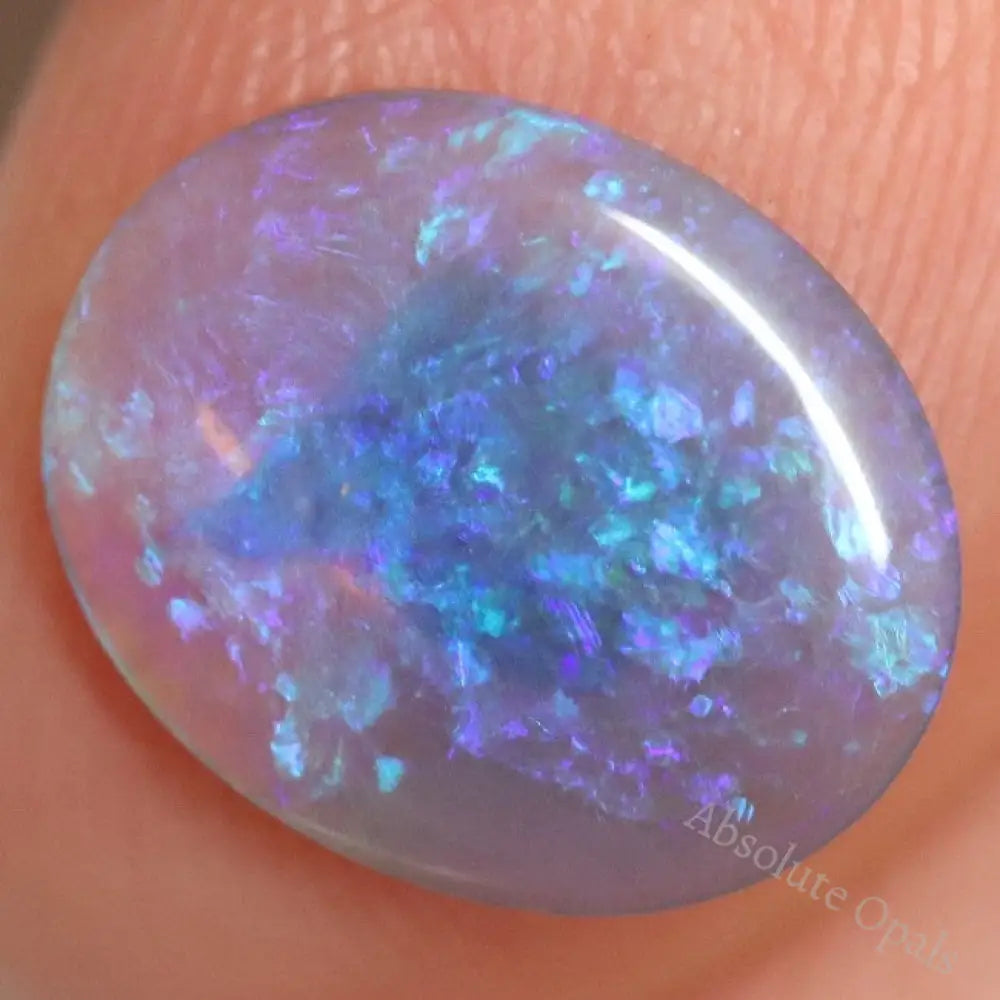 1.37 Cts Australian Lightning Ridge Semi Black Crystal Solid Opal Cabochon Loose Stone