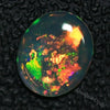 1.37 Cts Australian Semi Black Crystal Solid Opal Lightning Ridge Cabochon