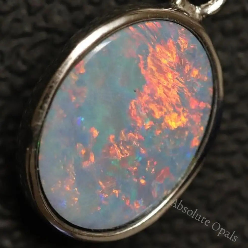 Australian Boulder Doublet Opal Silver Pendant