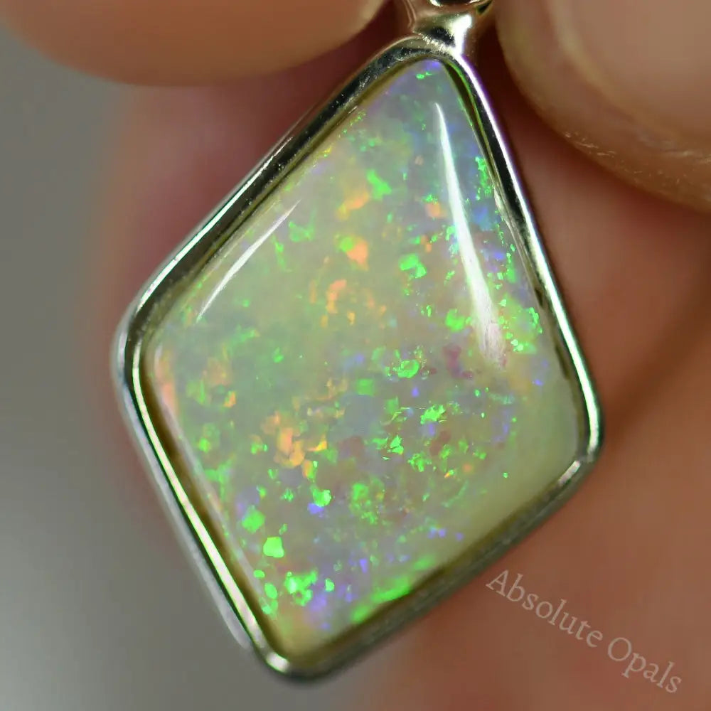 1.37 G Australian Lightning Ridge Solid Opal Pendant Silver L 25.7 Mm Jewellery