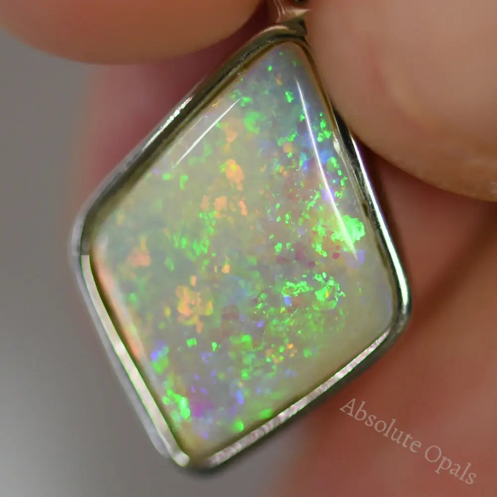 1.37 G Australian Lightning Ridge Solid Opal Pendant Silver L 25.7 Mm Jewellery