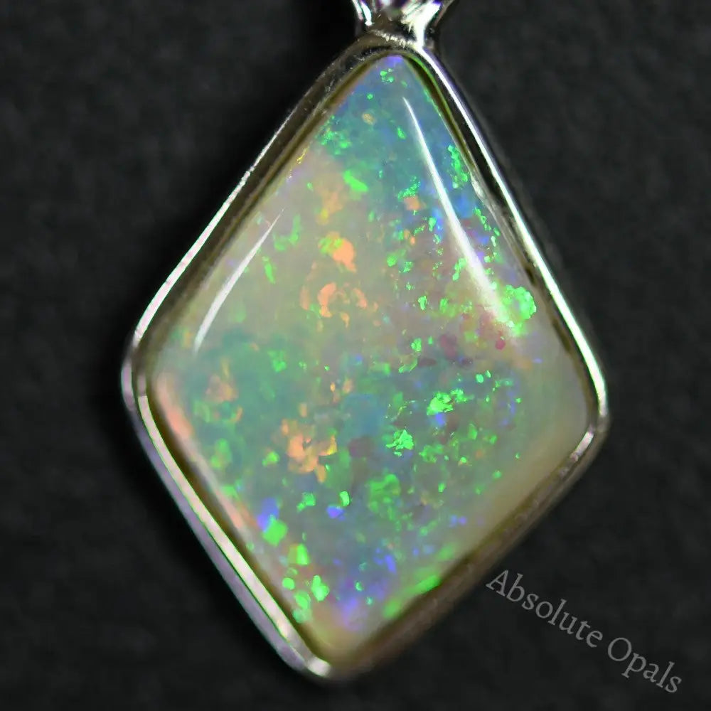 Australian Lightning Ridge, Solid Opal Pendant, Silver