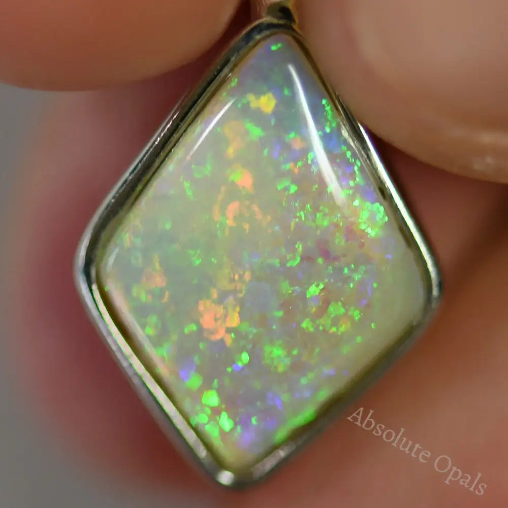 1.37 G Australian Lightning Ridge Solid Opal Pendant Silver L 25.7 Mm Jewellery