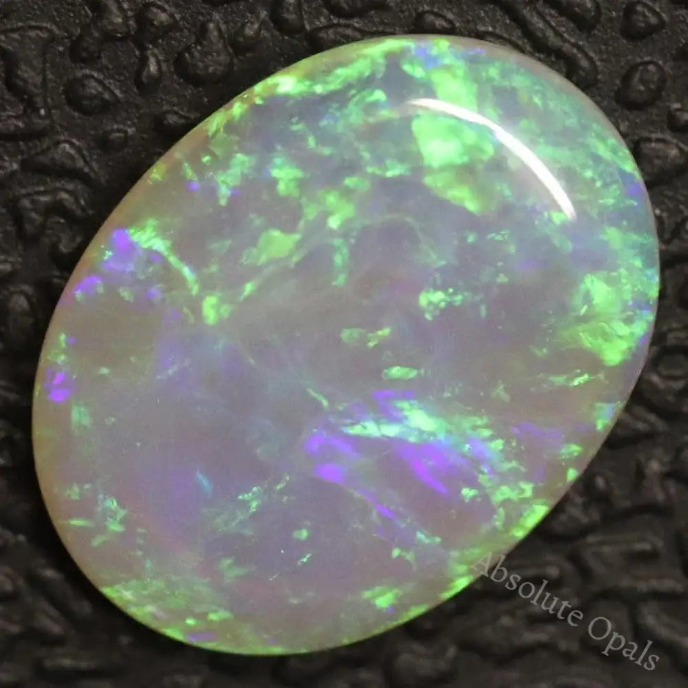 1.38 Cts Australian Lightning Ridge Semi Black Crystal Solid Opal Cabochon Loose Stone