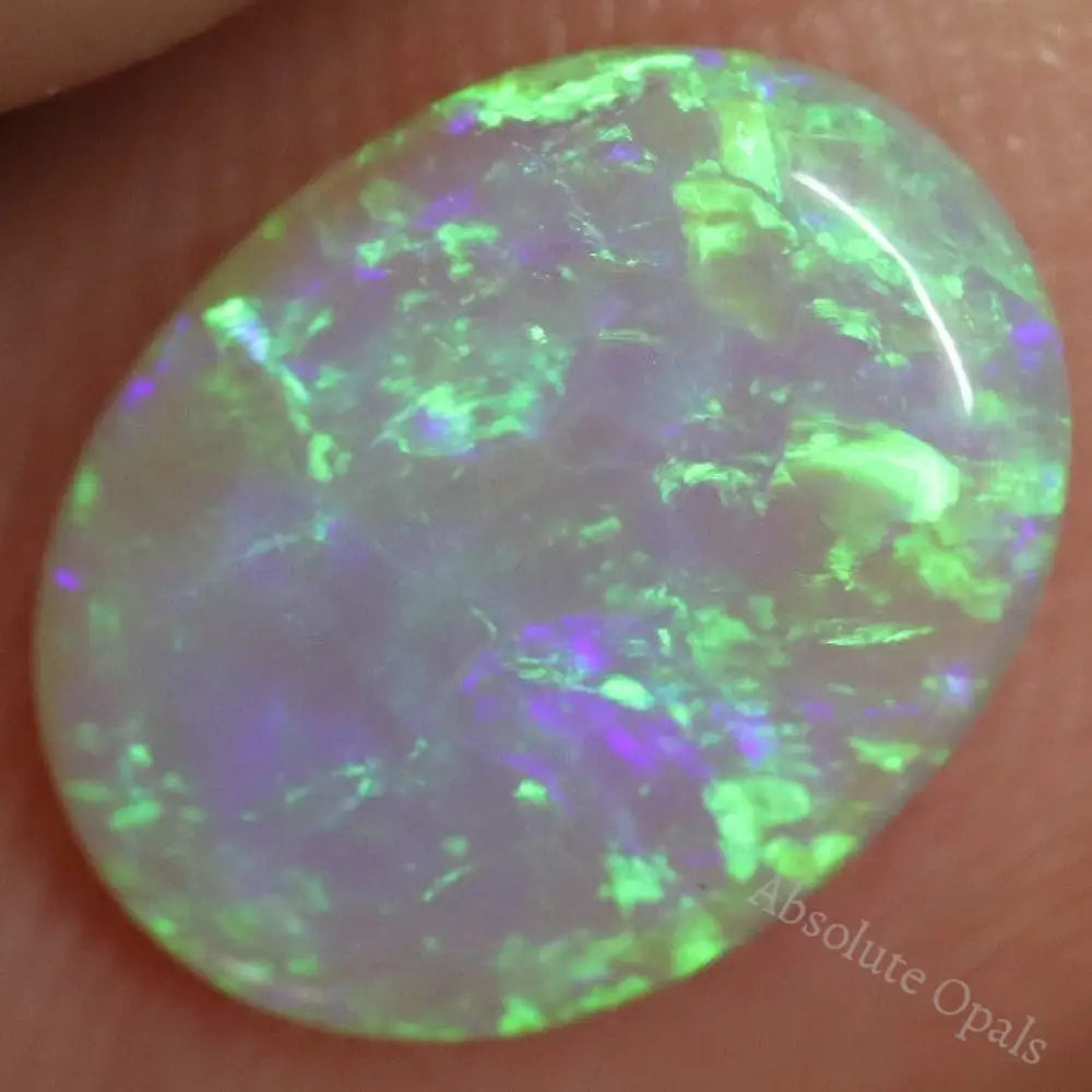 1.38 Cts Australian Lightning Ridge Semi Black Crystal Solid Opal Cabochon Loose Stone