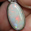 1.38 G Australian Lightning Ridge Solid Semi-Black Opal Pendant Silver L 24.5 Mm Jewellery