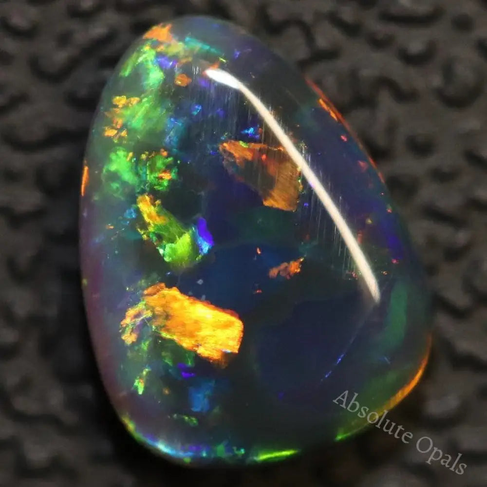 Australian Black Opal Lightning Ridge, Solid Gem Stone, Cabochon, Red Green Blue