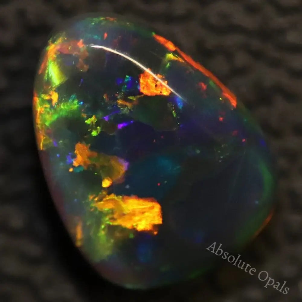 Australian Black Opal Lightning Ridge, Solid Gem Stone, Cabochon, Red Green Blue