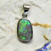 Australian Lightning Ridge Solid Opal Pendant Silver