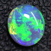 1.40 Cts Australian Semi Black Crystal Solid Opal Lightning Ridge Cabochon