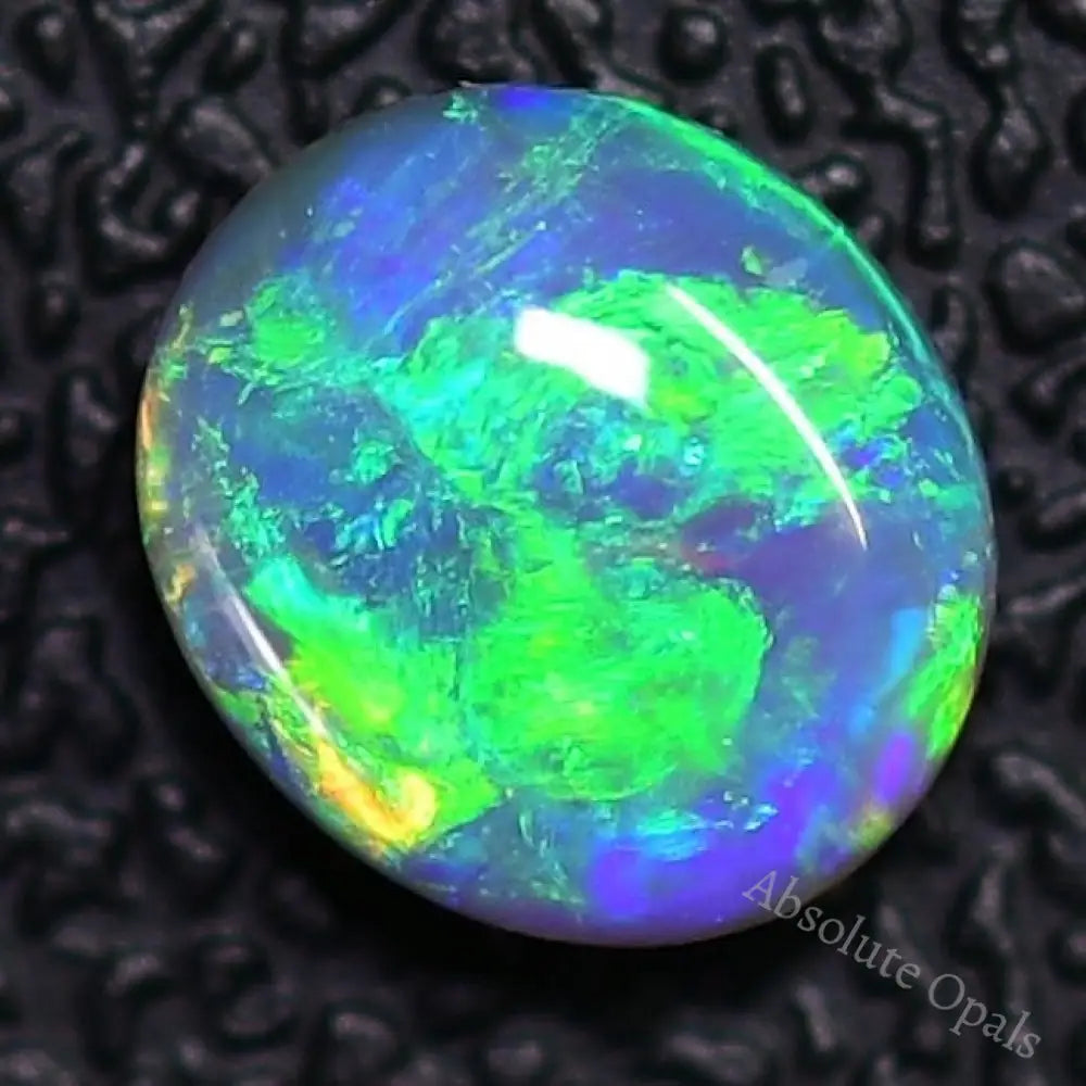 1.40 Cts Australian Semi Black Crystal Solid Opal Lightning Ridge Cabochon