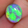 1.40 Cts Australian Semi Black Crystal Solid Opal Lightning Ridge Cabochon