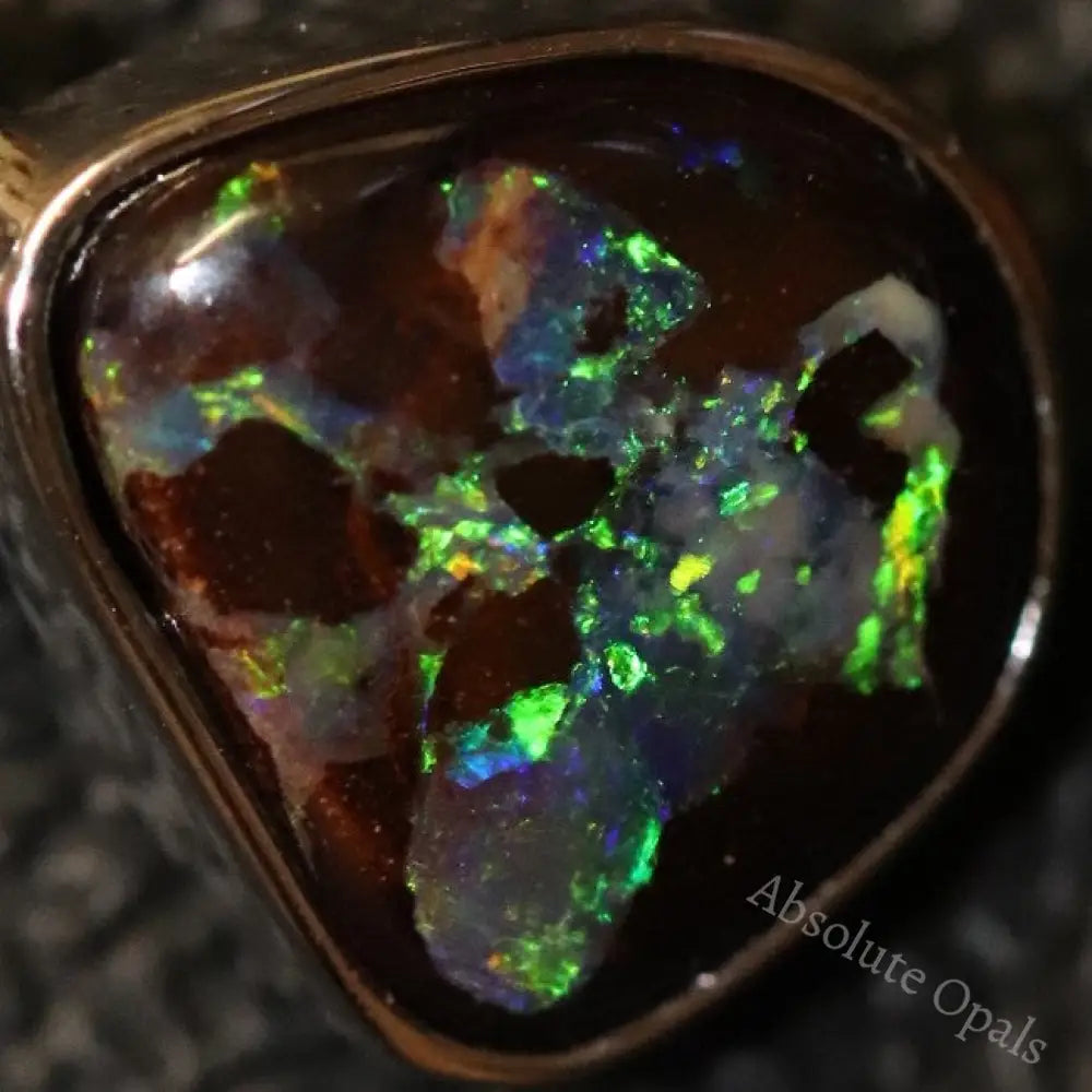 1.41 G Australian Boulder Opal With Silver Pendant: L 19.3 Mm Jewellery