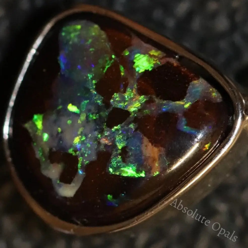 1.41 G Australian Boulder Opal With Silver Pendant: L 19.3 Mm Jewellery