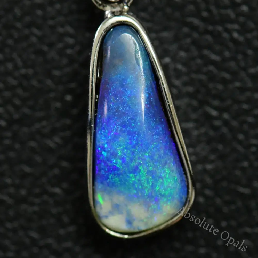 Australian Boulder Opal with Silver Pendant