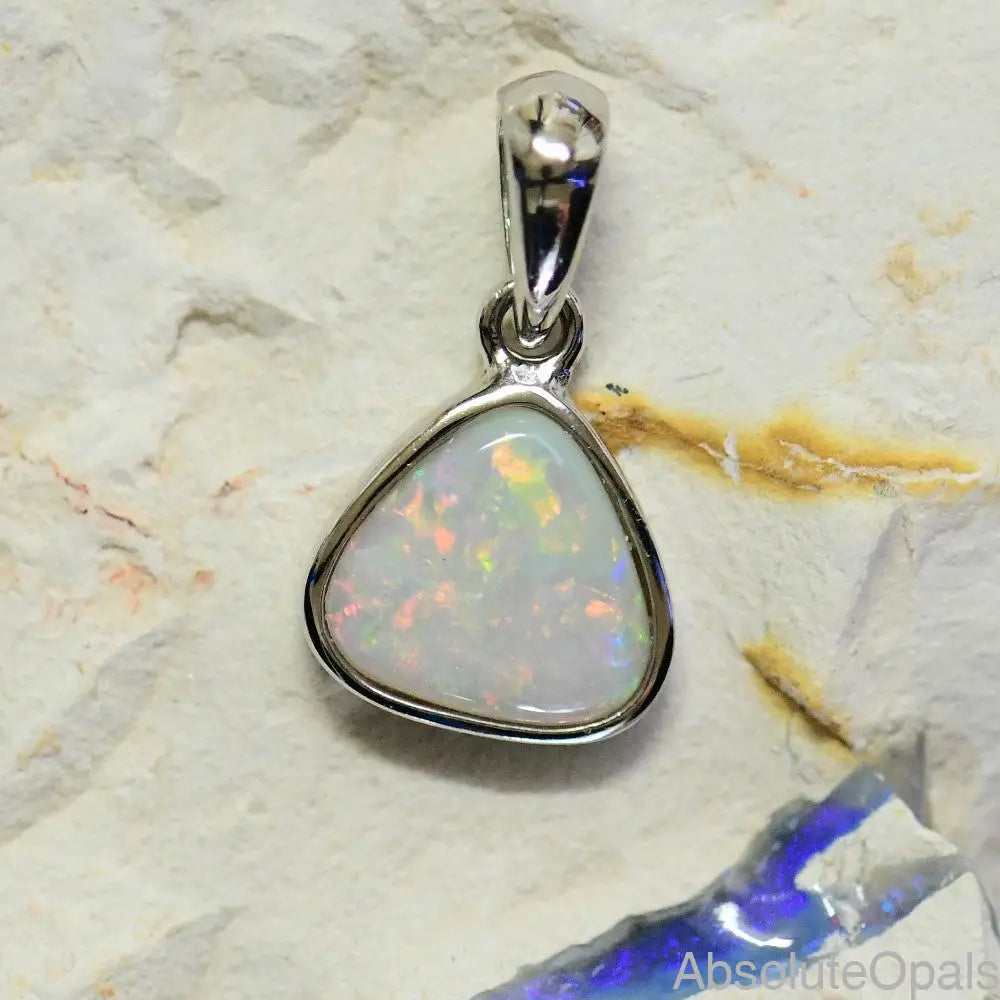 Australian Lightning Ridge Solid Opal Pendant Silver