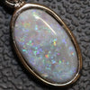 1.42G Australian Lightning Ridge Solid Semi-Black Opal Pendant Silver L 23.0 Mm Jewellery