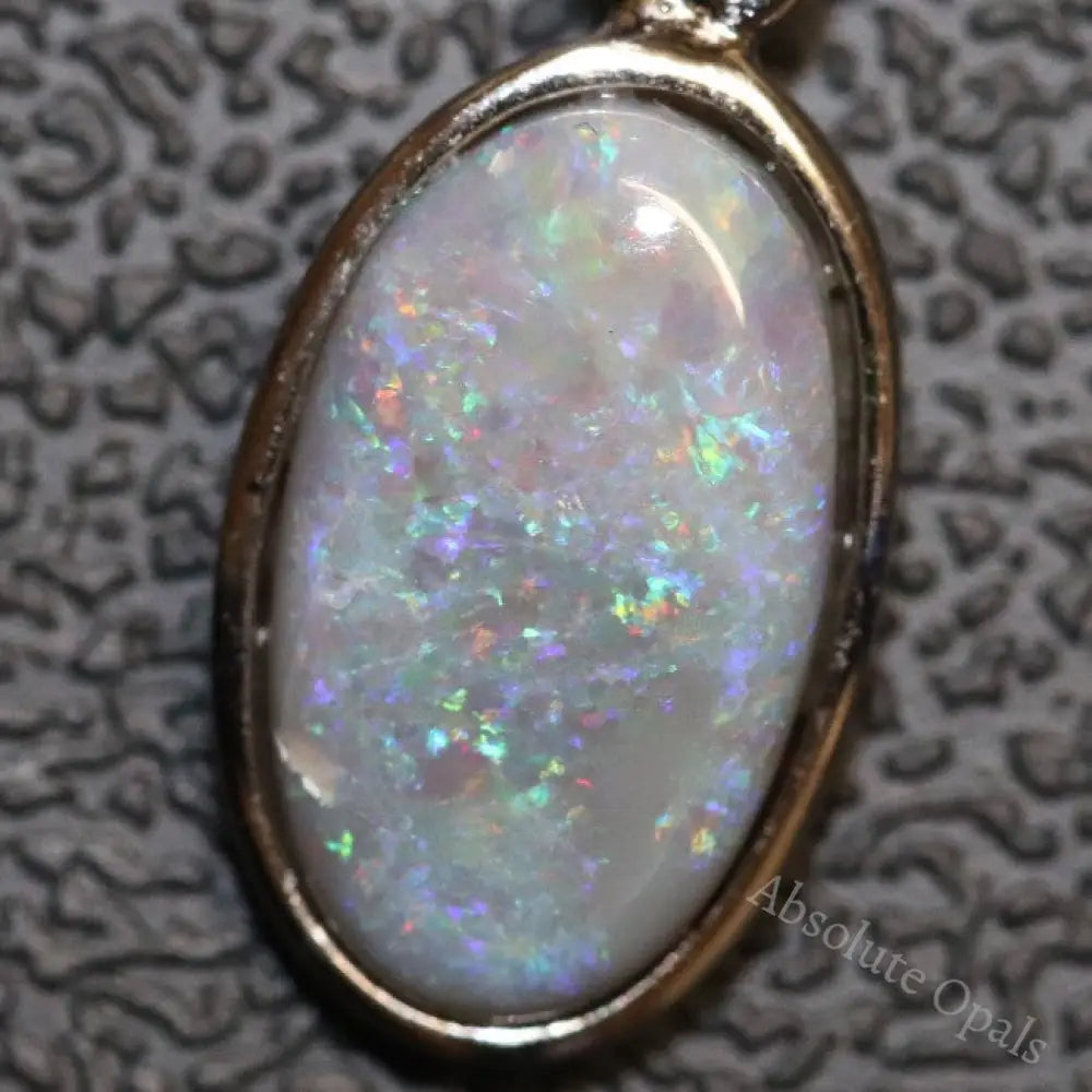 1.42G Australian Lightning Ridge Solid Semi-Black Opal Pendant Silver L 23.0 Mm Jewellery