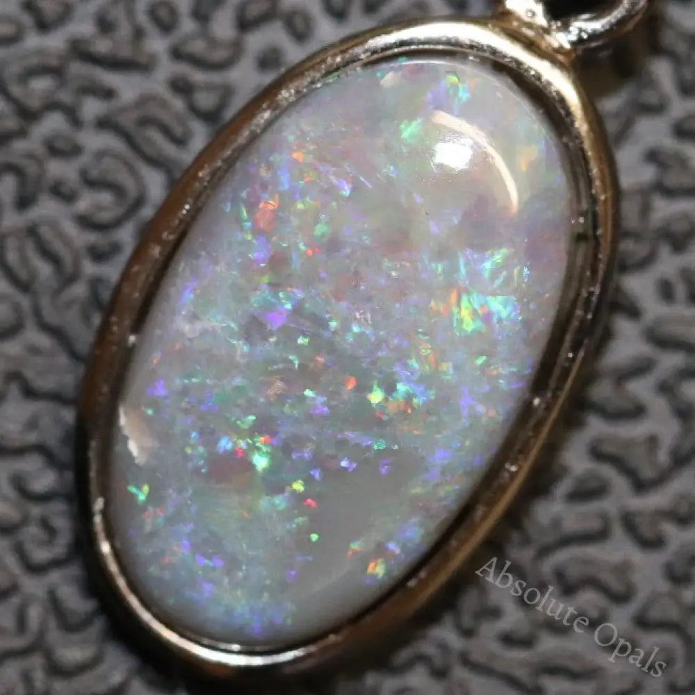 1.42G Australian Lightning Ridge Solid Semi-Black Opal Pendant Silver L 23.0 Mm Jewellery