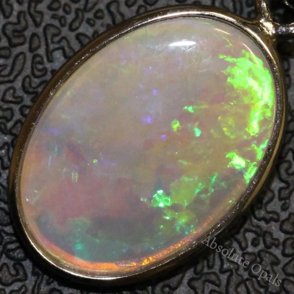 1.43G Australian Lightning Ridge Solid Opal Pendant Silver L25.6 Mm Jewellery