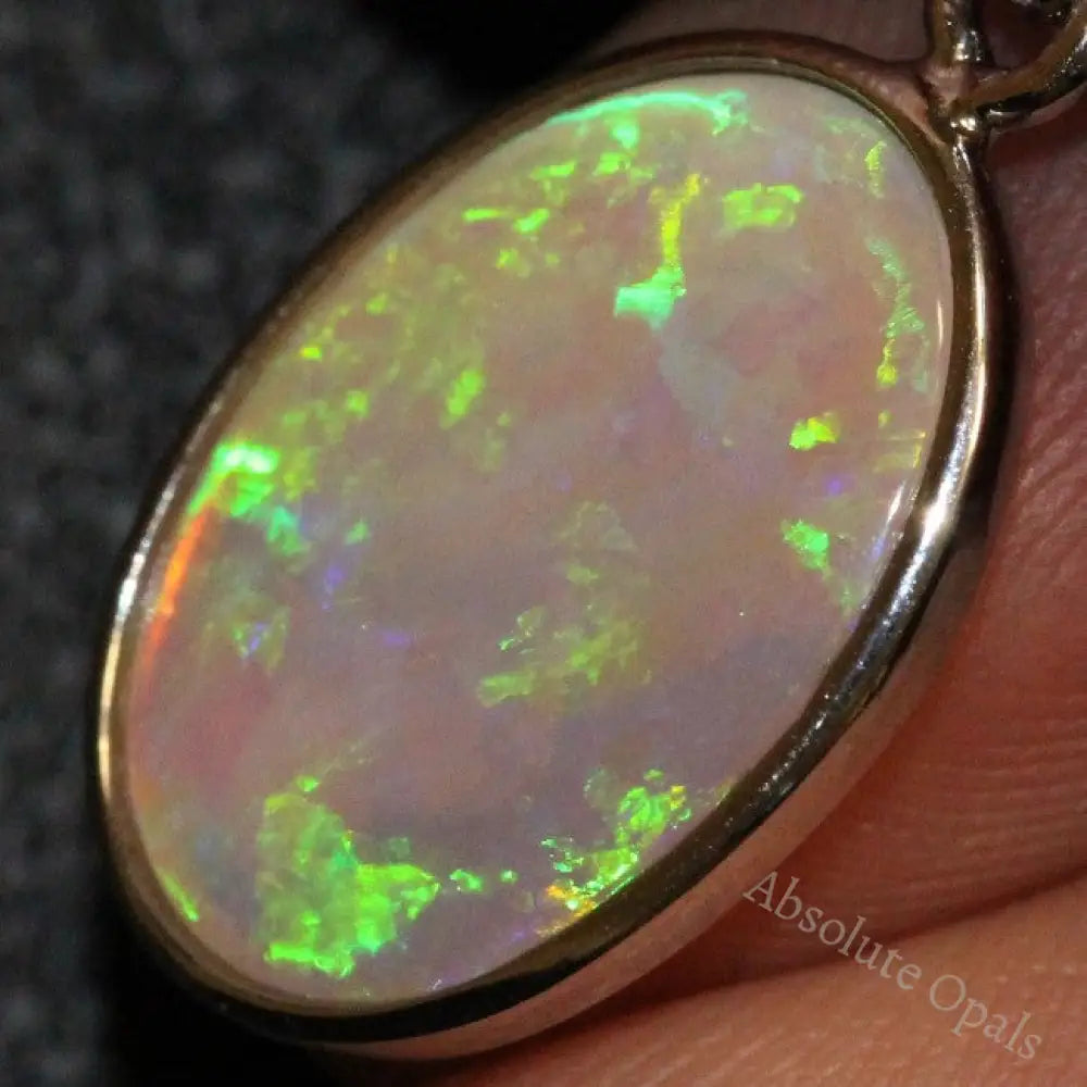 1.43G Australian Lightning Ridge Solid Opal Pendant Silver L25.6 Mm Jewellery