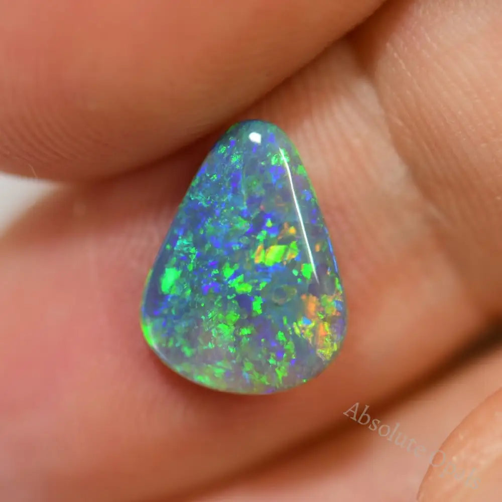 1.44 Cts Australian Black Opal Solid Stone Lightning Ridge