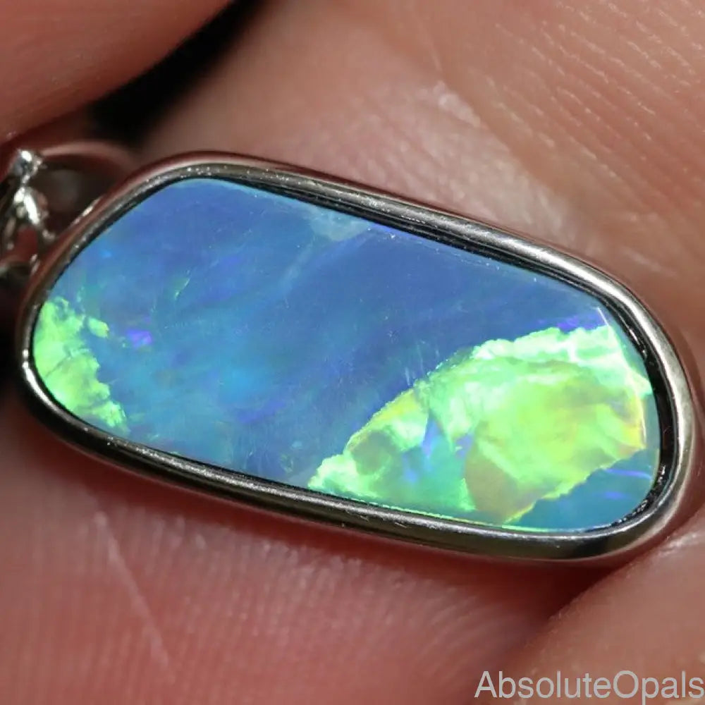 1.44 G Australian Doublet Opal With Silver Pendant: L 24.0 Mm Jewellery