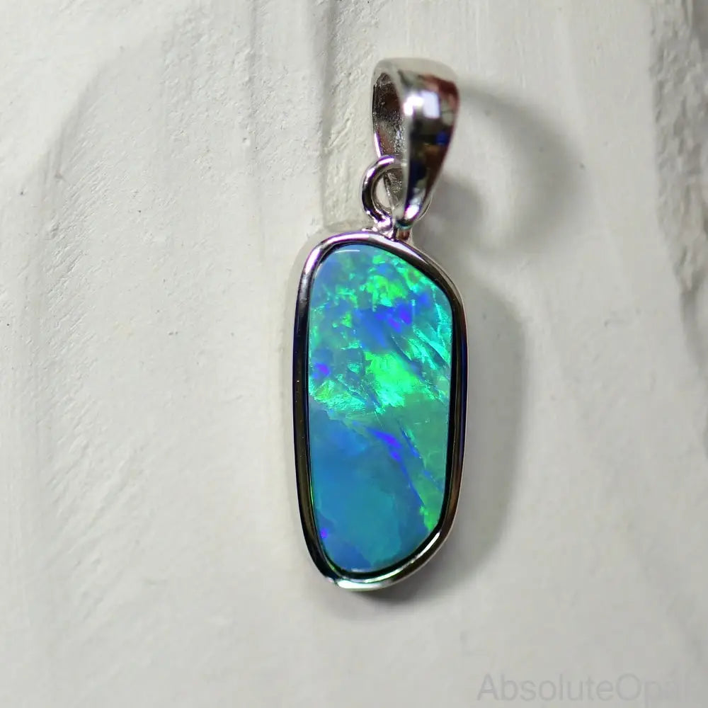 1.44 G Australian Doublet Opal With Silver Pendant: L 24.0 Mm Jewellery