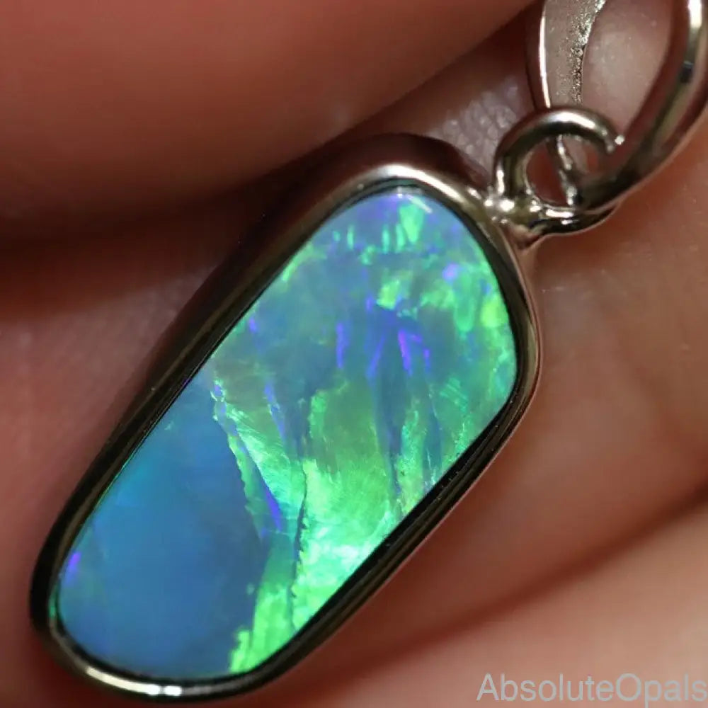 1.44 G Australian Doublet Opal With Silver Pendant: L 24.0 Mm Jewellery