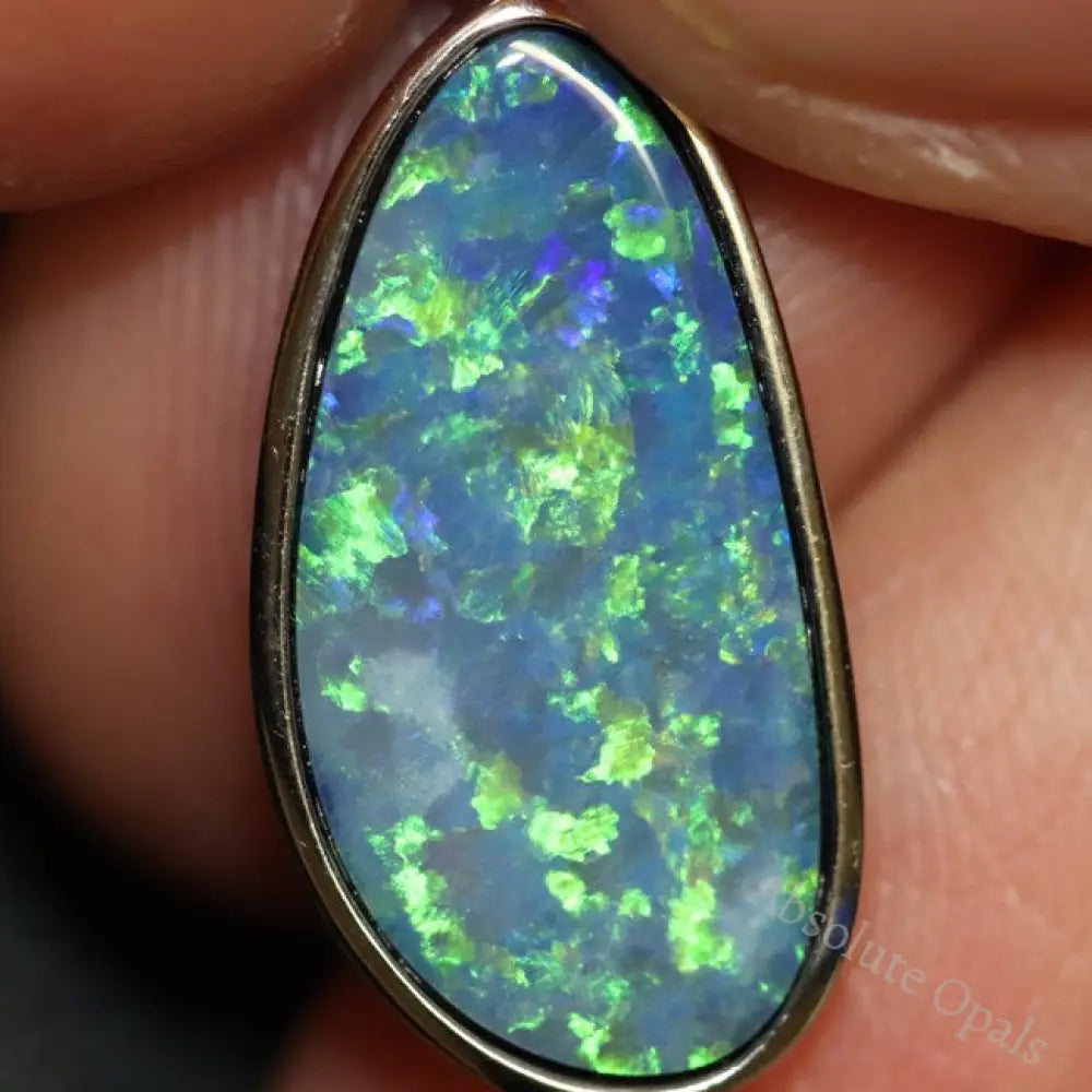 1.44 G Australian Doublet Opal With Silver Pendant: L 26.4 Mm Jewellery