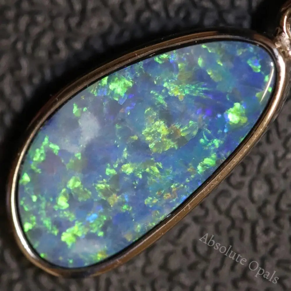 1.44 G Australian Doublet Opal With Silver Pendant: L 26.4 Mm Jewellery