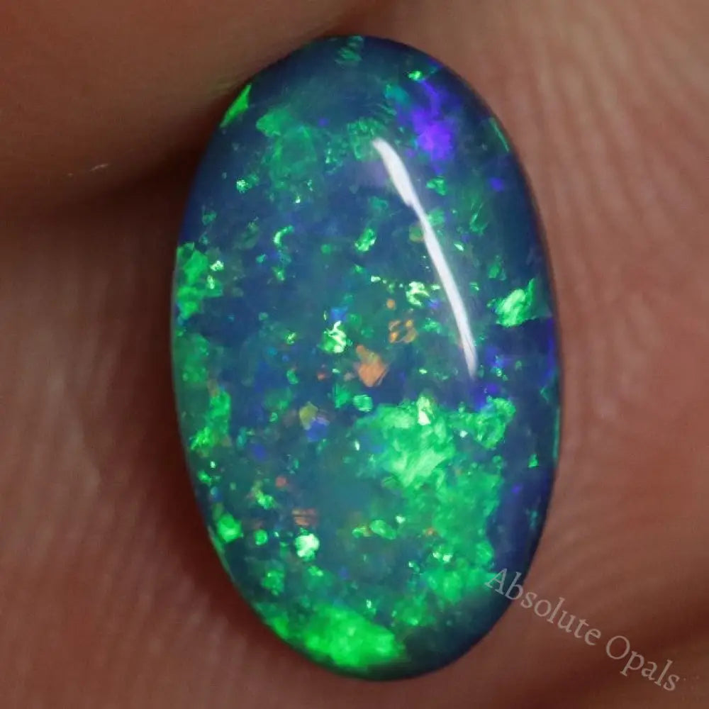 1.45 Cts Australian Opal Doublet Stone Cabochon Lightning Ridge