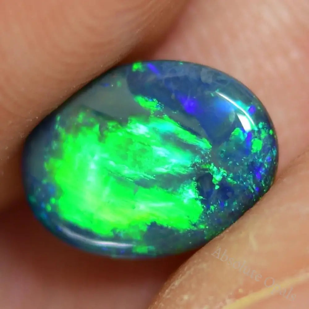 1.45 Cts Australian Solid Black Opal Gem Stone Lightning Ridge