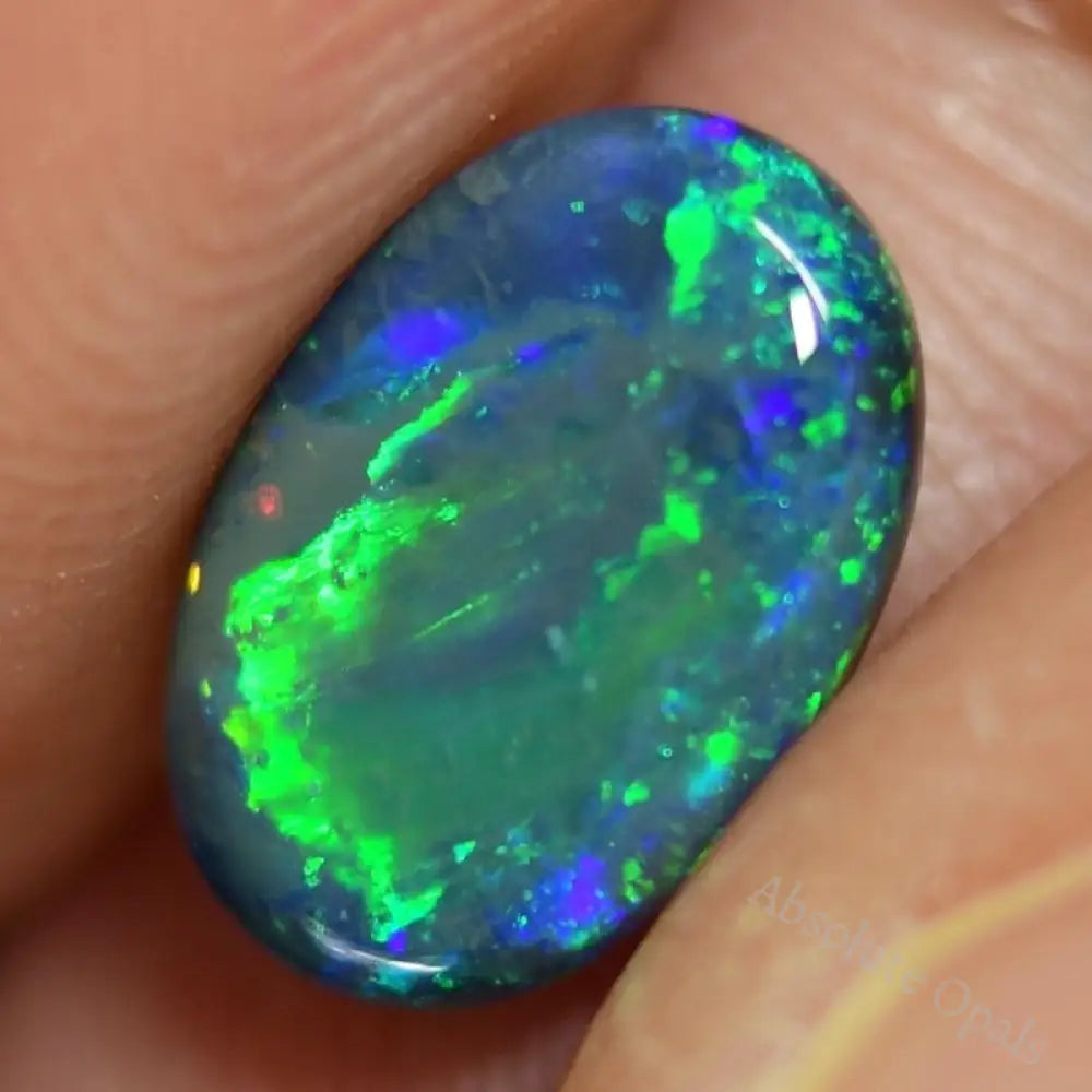 1.45 Cts Australian Solid Black Opal Gem Stone Lightning Ridge