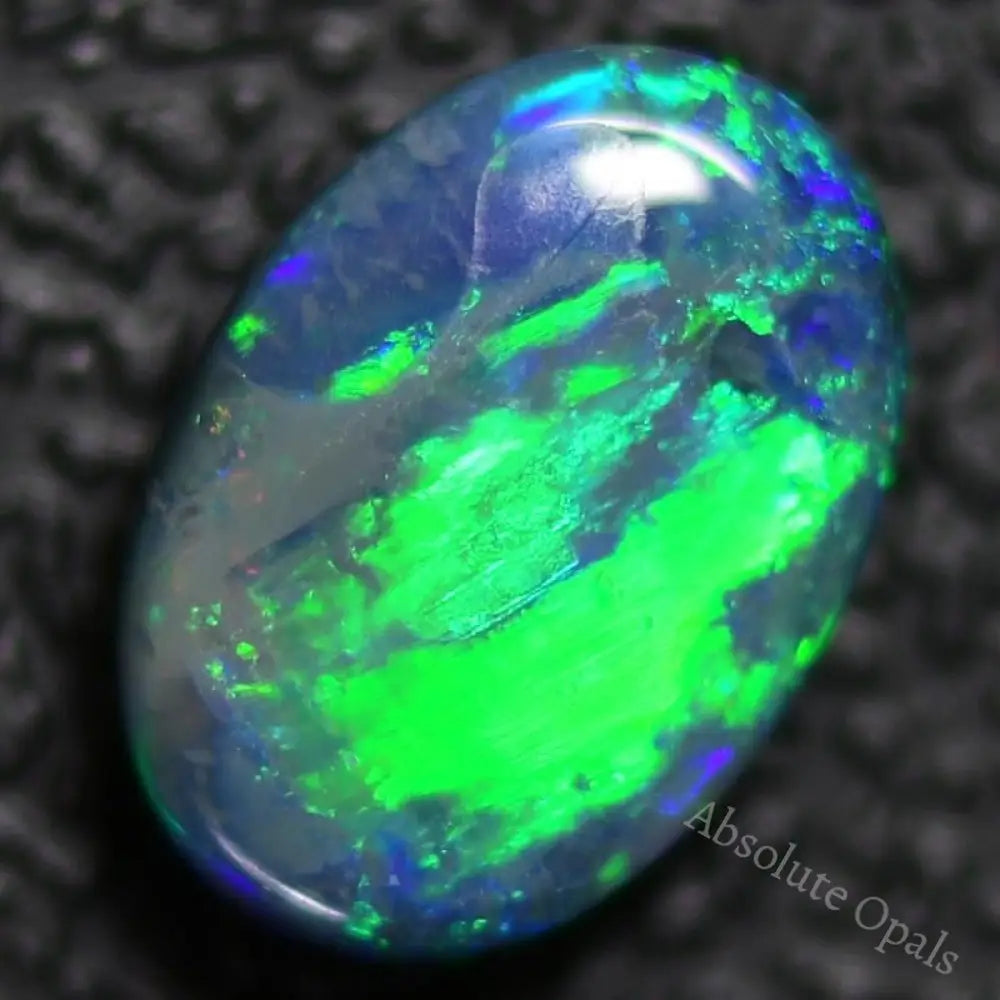 1.45 Cts Australian Solid Black Opal Gem Stone Lightning Ridge