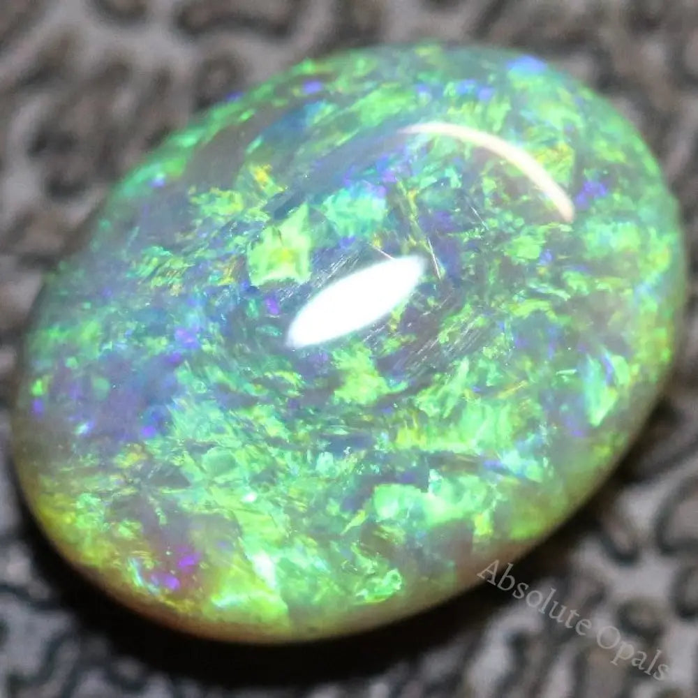 1.46 Cts Semi Black Crystal Opal Solid Lightning Ridge Cabochon Loose Stone