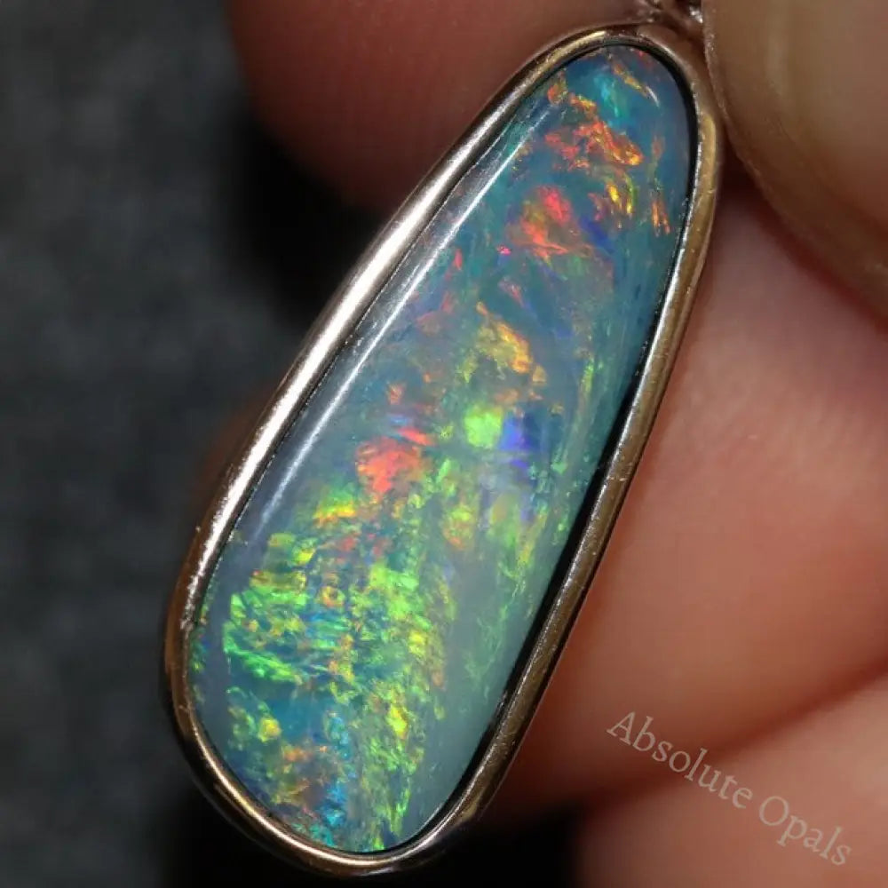 1.46 G Australian Doublet Opal With Silver Pendant: L 27.3 Mm Jewellery
