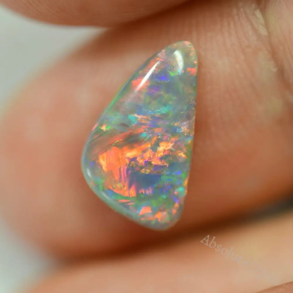 1.48 Cts Australian Semi Black Solid Opal Lightning Ridge Stone