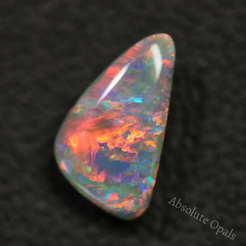 1.48 Cts Australian Semi Black Solid Opal Lightning Ridge Stone