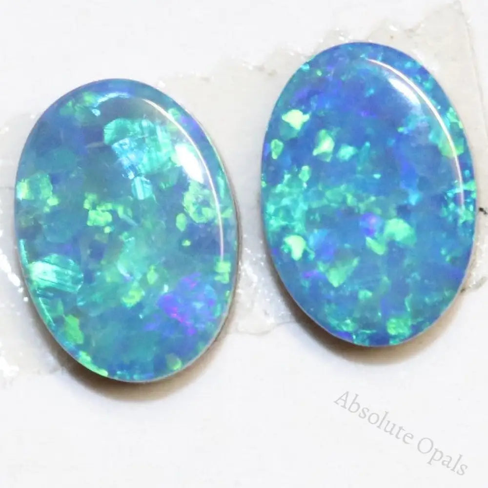 1.5 Cts Australian Opal Doublet Stone Cabochon 2Pcs 7X5