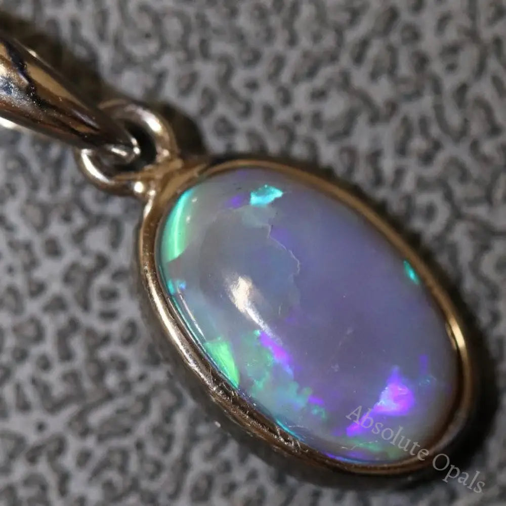 1.5 G Australian Lightning Ridge Solid Semi-Black Opal Pendant Silver L 23.0 Mm Jewellery