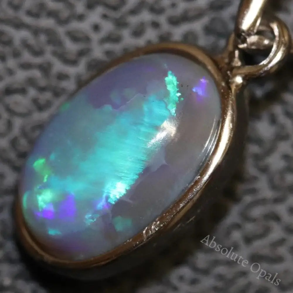 1.5 G Australian Lightning Ridge Solid Semi-Black Opal Pendant Silver L 23.0 Mm Jewellery