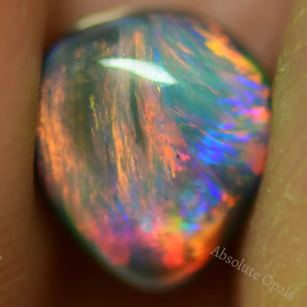 1.51 Cts Black Opal Lightning Ridge Stone Solid Cabochon Cmr