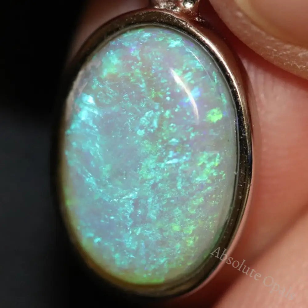 Australian Lightning Ridge, Solid Opal Pendant, Silver