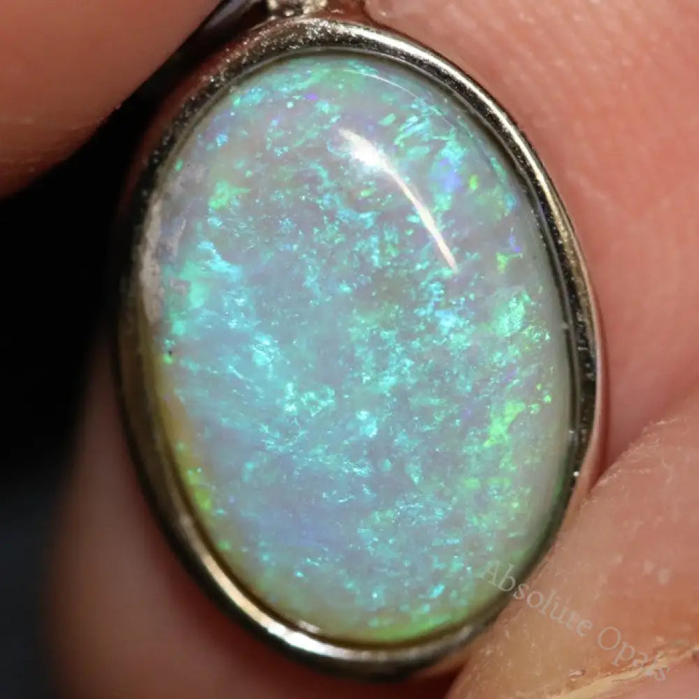 Australian Lightning Ridge, Solid Opal Pendant, Silver