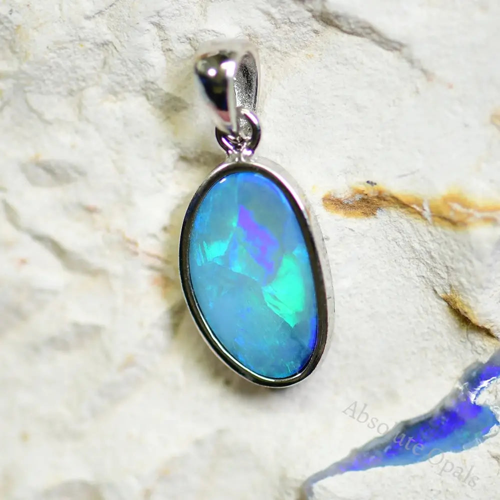 Australian Doublet Opal with Silver Pendant